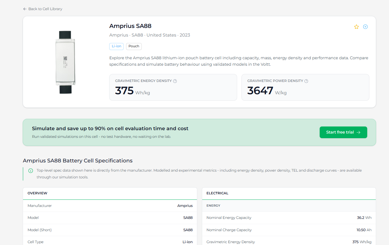 Redesigned cell page